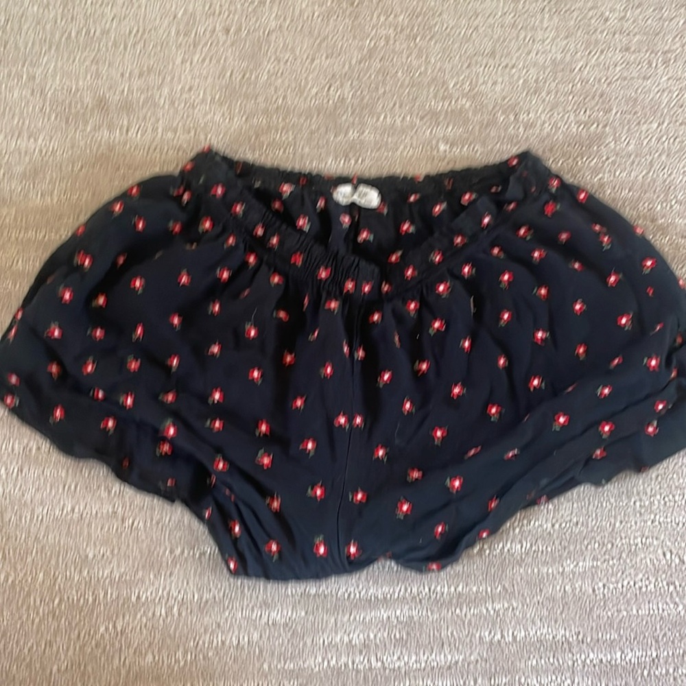 Brandy Melville red flower flowy shorts